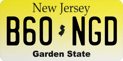 NJ license plate B60NGD