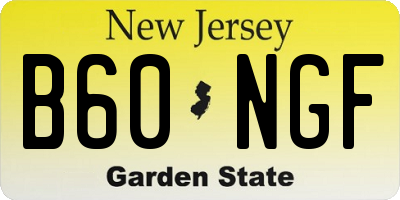 NJ license plate B60NGF
