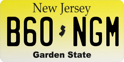 NJ license plate B60NGM