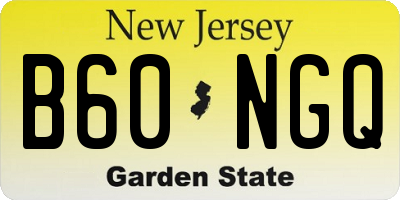 NJ license plate B60NGQ