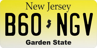 NJ license plate B60NGV