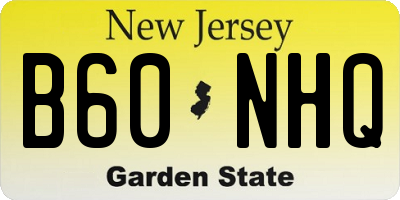 NJ license plate B60NHQ
