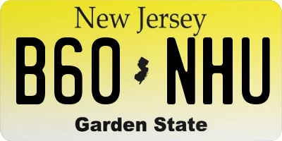 NJ license plate B60NHU