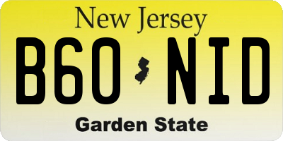NJ license plate B60NID