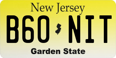 NJ license plate B60NIT