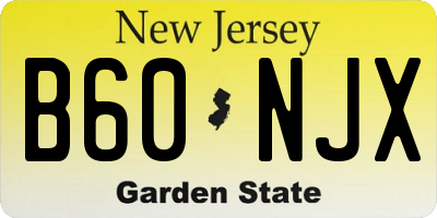 NJ license plate B60NJX
