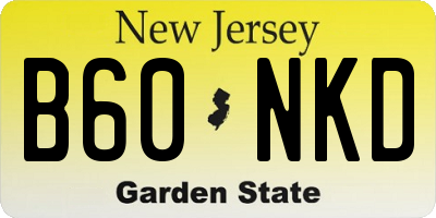NJ license plate B60NKD