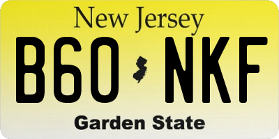 NJ license plate B60NKF