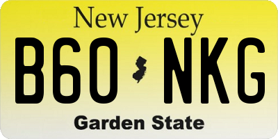 NJ license plate B60NKG