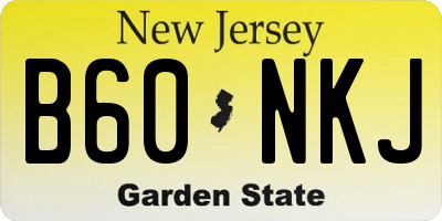 NJ license plate B60NKJ