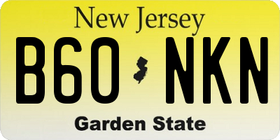 NJ license plate B60NKN