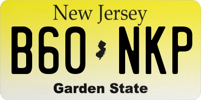 NJ license plate B60NKP