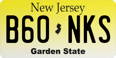 NJ license plate B60NKS