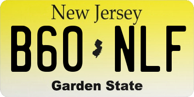 NJ license plate B60NLF