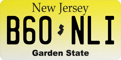 NJ license plate B60NLI