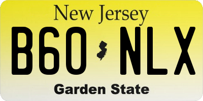 NJ license plate B60NLX