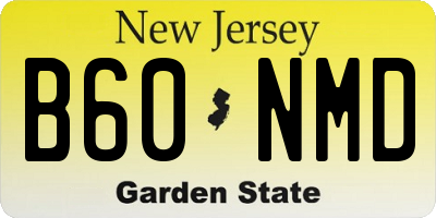 NJ license plate B60NMD