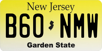 NJ license plate B60NMW