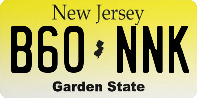 NJ license plate B60NNK