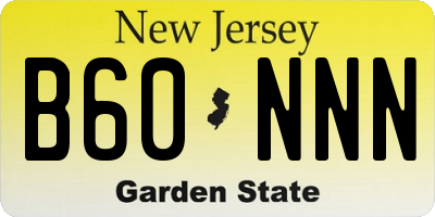 NJ license plate B60NNN