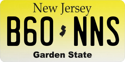 NJ license plate B60NNS