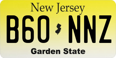 NJ license plate B60NNZ