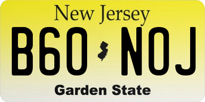NJ license plate B60NOJ
