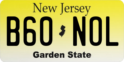 NJ license plate B60NOL