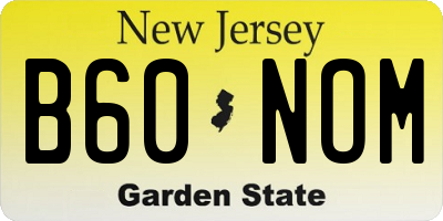 NJ license plate B60NOM