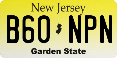 NJ license plate B60NPN
