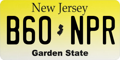 NJ license plate B60NPR