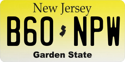 NJ license plate B60NPW