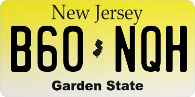 NJ license plate B60NQH
