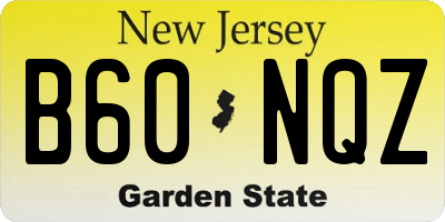 NJ license plate B60NQZ