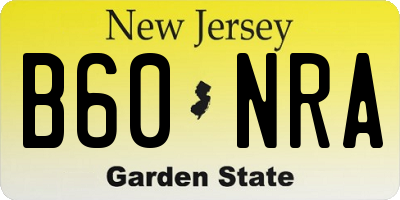 NJ license plate B60NRA
