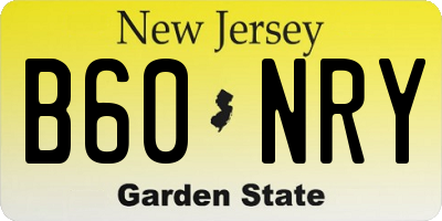 NJ license plate B60NRY