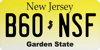 NJ license plate B60NSF