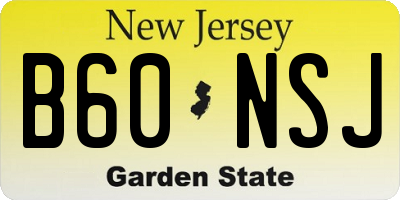 NJ license plate B60NSJ