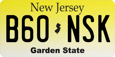 NJ license plate B60NSK