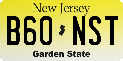NJ license plate B60NST