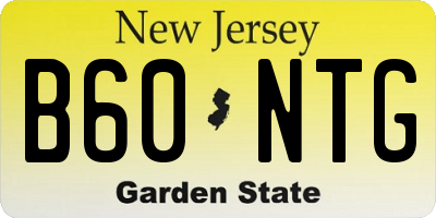 NJ license plate B60NTG