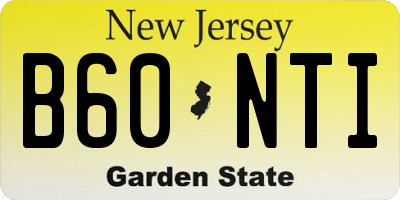 NJ license plate B60NTI