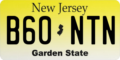 NJ license plate B60NTN