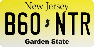NJ license plate B60NTR