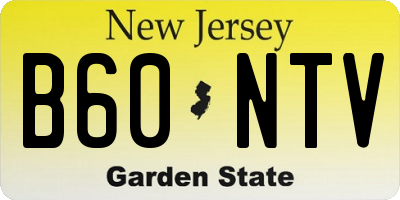 NJ license plate B60NTV