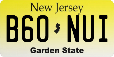 NJ license plate B60NUI