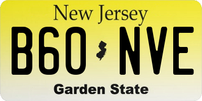 NJ license plate B60NVE