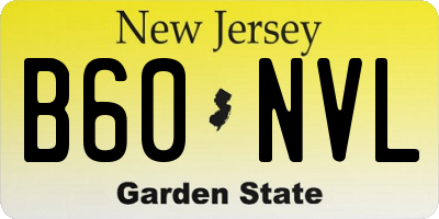 NJ license plate B60NVL
