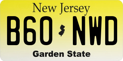 NJ license plate B60NWD