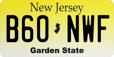NJ license plate B60NWF